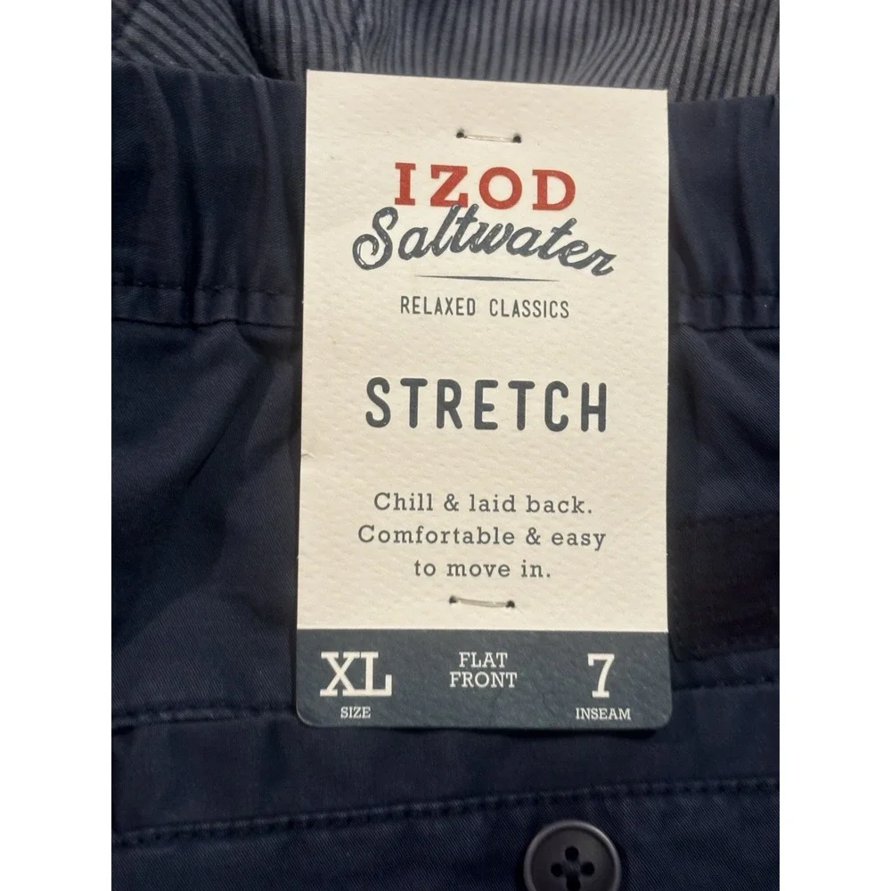 NEW Mens IZOD Saltwater XL Stretch Shorts‎ Relaxed Classics Preppy Blue